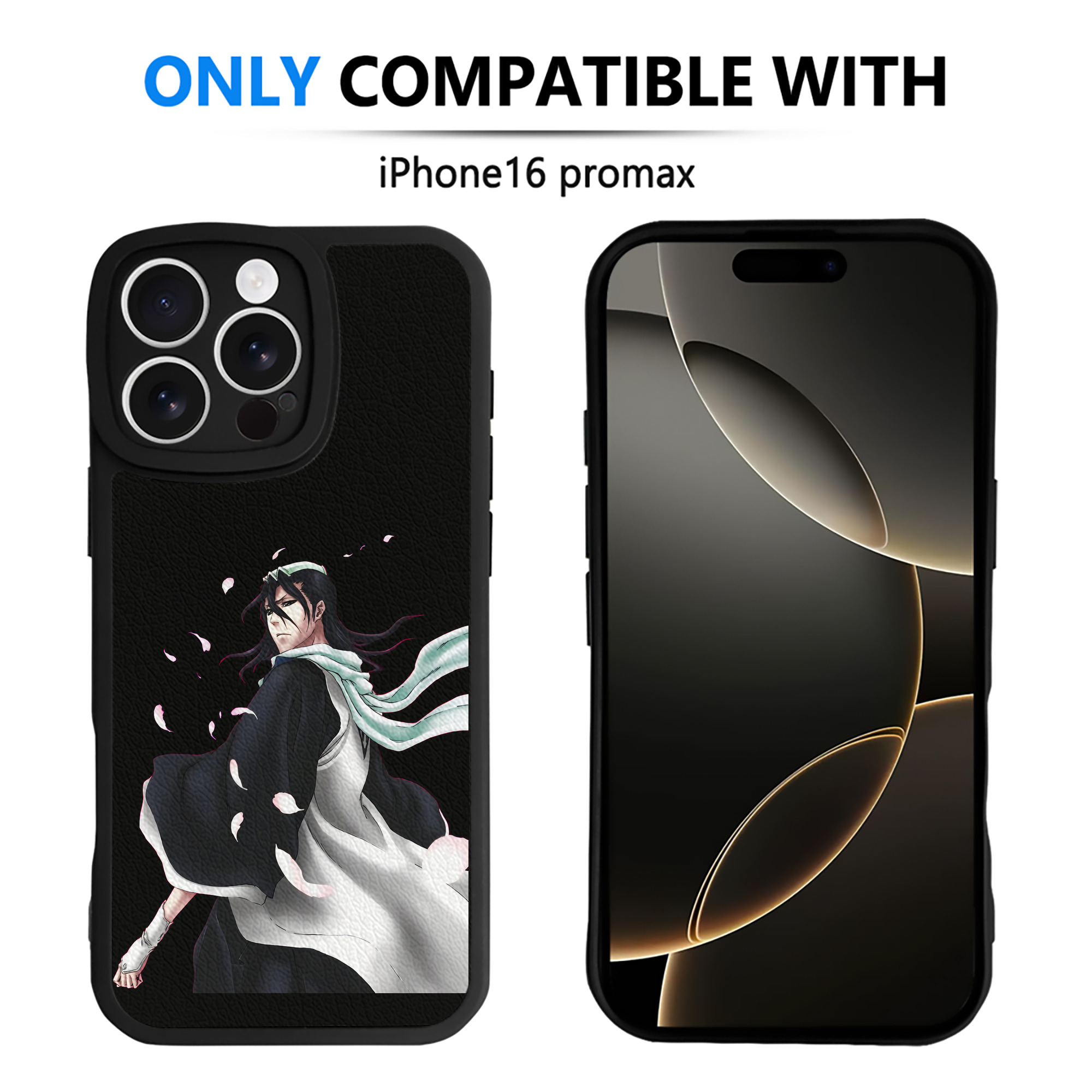 （画像用） ブリーチ くちき びゃくや BLEACH Kuchiki Byakuya 【iPhone 16シリーズ対応】シリコンスマホケース（レザー調） 材質：シリコン